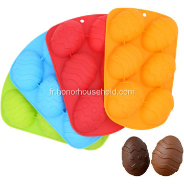 Silicone 6-CAVITY Pâques de forme d&#39;oeuf Moule de cuisson